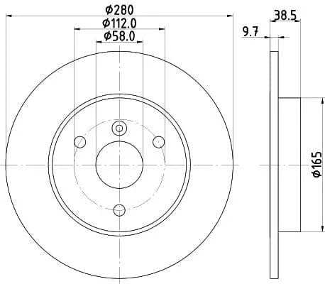 Don Brake Disc Solid Front PCD20712 280mm - image 3