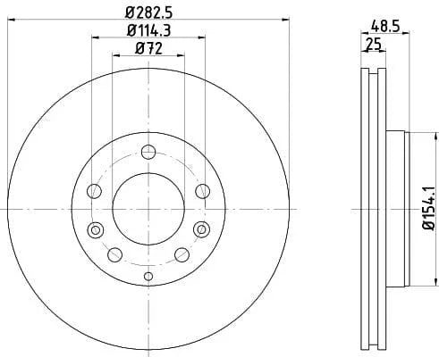 Don Brake Disc Vented Front PCD20762 283mm - image 3