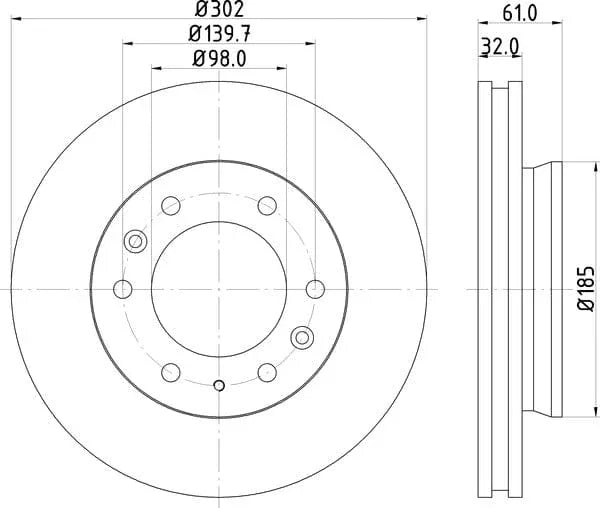 Don Brake Disc Vented Front PCD20821 302mm - image 4