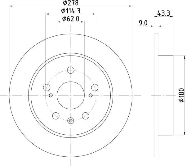 Don Brake Disc Solid Rear PCD20992 278mm - image 4