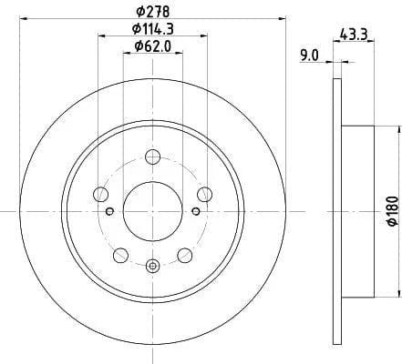 Don Brake Disc Solid Rear PCD20992 278mm - image 3