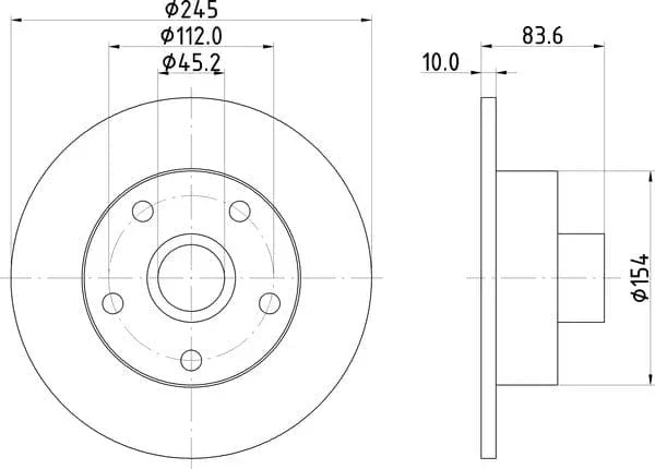 Don Brake Disc Solid Rear PCD21431 245mm - image 4