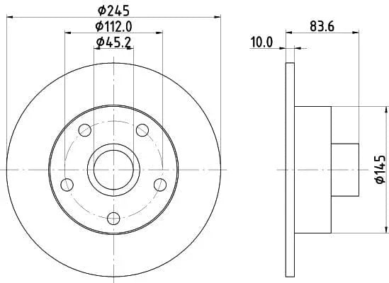 Don Brake Disc Solid Rear PCD21431 245mm - image 3
