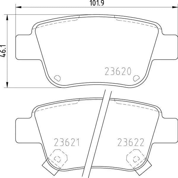 Don Brake Pads Set Brake Pads Full Set Of 4 Rear PCP1076 - image 3