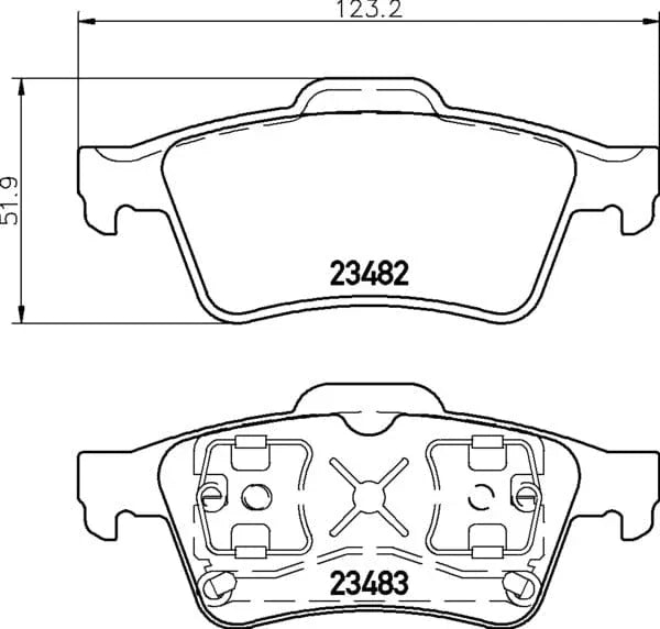 Don Brake Pads Set Brake Pads Full Set Of 4 Rear PCP1113 - image 4