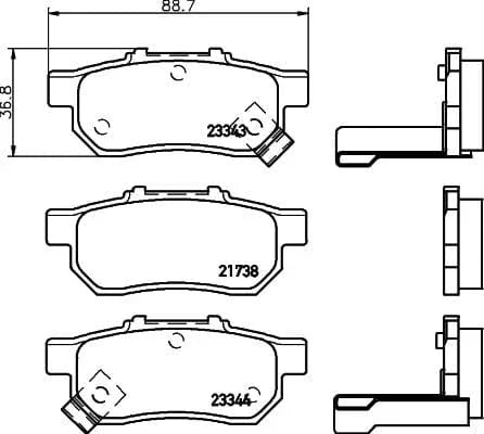 Don Brake Pads Set Brake Pads Full Set Of 4 Rear PCP1133 - image 3