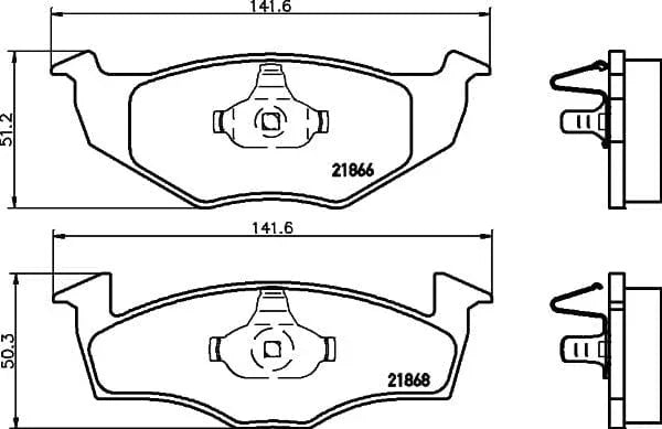 Don Brake Pads Set Brake Pads Full Set Of 4 Front PCP1212 - image 3