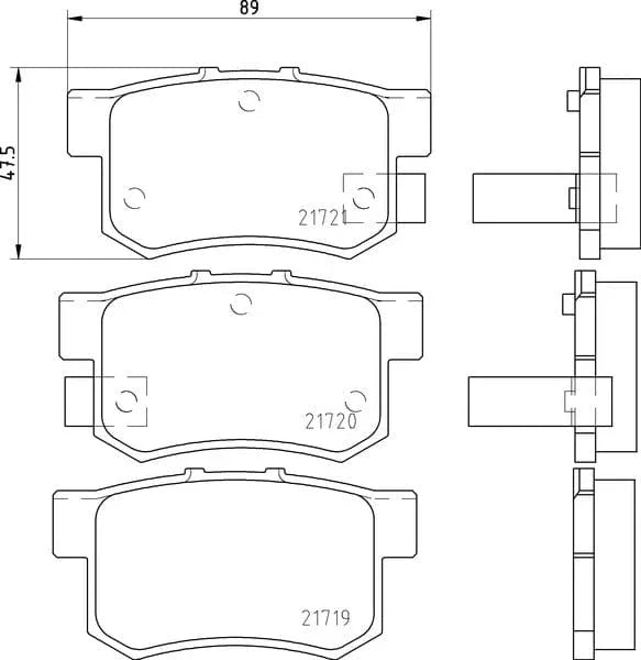 Don Brake Pads Set Brake Pads Full Set Of 4 Rear PCP1217 - image 3