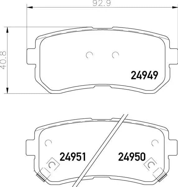 Don Brake Pads Set Brake Pads Full Set Of 4 Rear PCP1271 - image 3