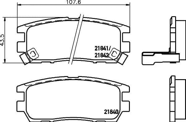 Don Brake Pads Set Brake Pads Full Set Of 4 Rear PCP1327 - image 3