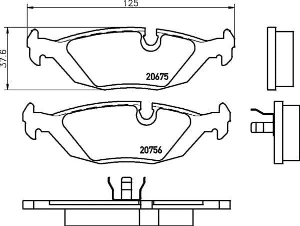 Don Brake Pads Set Brake Pads Full Set Of 4 Rear PCP1372 - image 4