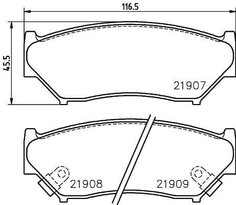 Don Brake Pads Set Brake Pads Full Set Of 4 Front PCP1380 - image 3