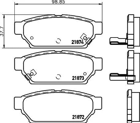 Don Brake Pads Set Brake Pads Full Set Of 4 Rear PCP1468 - image 3