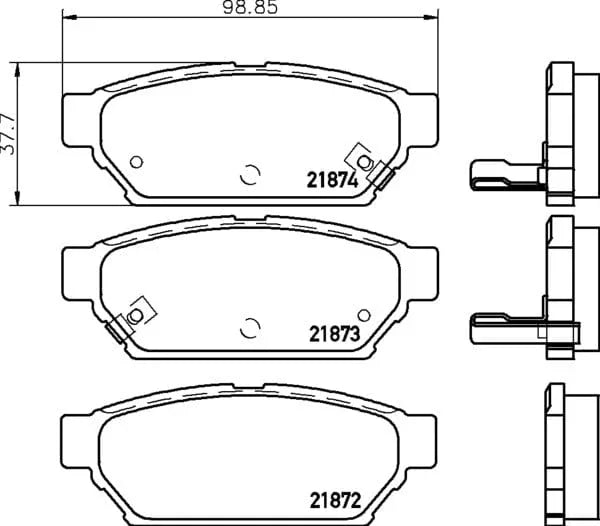 Don Brake Pads Set Brake Pads Full Set Of 4 Rear PCP1468 - image 4