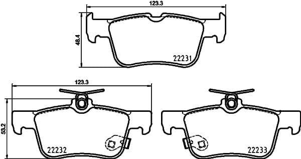 Don Brake Pads Set Brake Pads Full Set Of 4 Rear PCP1715 - image 3