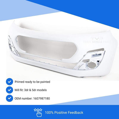 Fits Peugeot 107 2012-2014 Front Bumper Primed 3Door And 5 Door - tradevehicleparts.co.uk