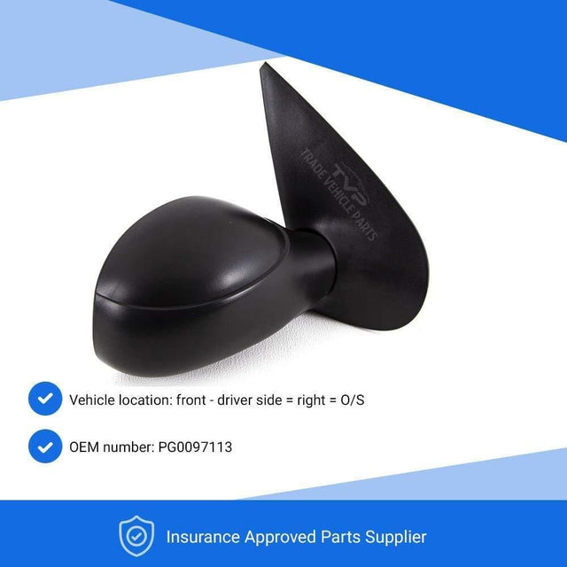 Fits Peugeot 206 1998-2009 Door Wing Mirror Manual Black Driver Side - image 3