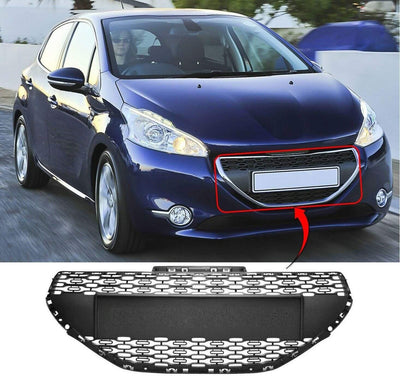Fits Peugeot 208 2012-2015 Front Bumper Grille Black Centre - tradevehicleparts.co.uk