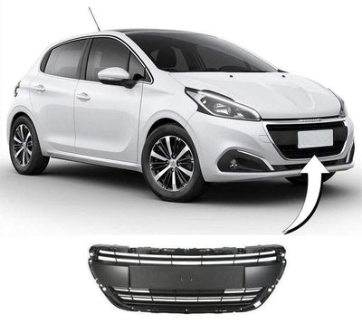 Fits Peugeot 208 2015- Front Bumper Main Centre Grille Standard Models - tradevehicleparts.co.uk