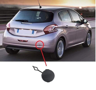 Fits Peugeot 208 Hatchback 2012-2015 Rear Bumper Tow Eye Cover Primed - tradevehicleparts.co.uk