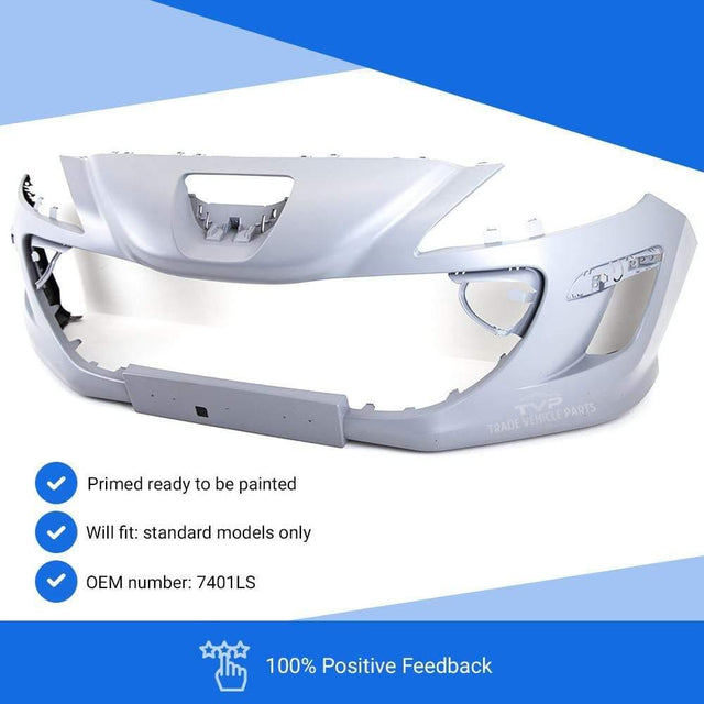 Fits Peugeot 308 2007-2011 Front Bumper Primed No Wash Jet/ Pdc Holes Standard Models - image 2