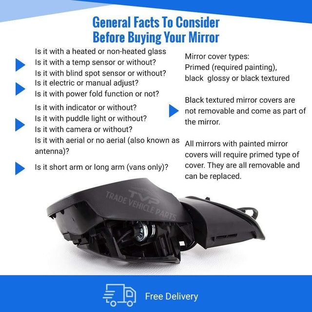 Fits Peugeot 308 2007-2014 Door Wing Mirror Heated Electric Primed-Gray W/Ind Driver Side - image 4