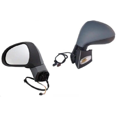 Fits Peugeot 308 2007-2014 Door Wing Mirror Heated Electric Primed-Gray W/Ind Passenger Side 6 Pins - tradevehicleparts.co.uk