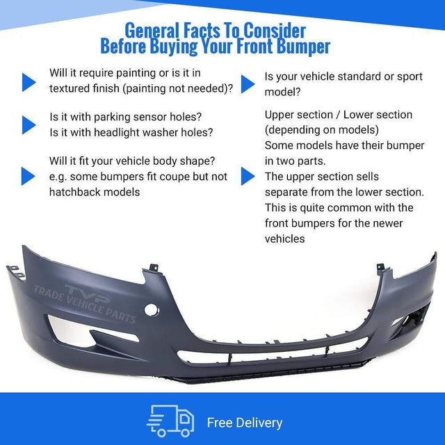 Fits Peugeot 508 2011-2014 Front Bumper Primed No Pdc Or Washer - image 3