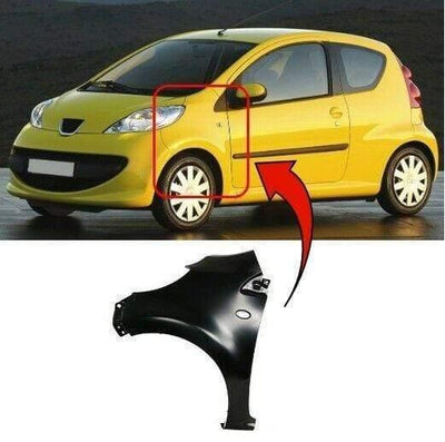 Fits Peugeot 107 2005-2014 Front Wing Passenger Side Primed - tradevehicleparts.co.uk