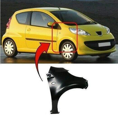Fits Peugeot 107 2005-2014 Front Wing Driver Side Primed - tradevehicleparts.co.uk