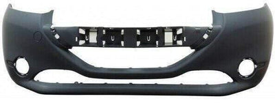 Fits Peugeot 208 2012-2015 Front Bumper Primed No Pdc Or Washer Holes - tradevehicleparts.co.uk