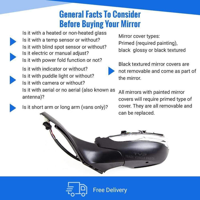 Fits Peugeot 2008 2013-2016 Door Wing Mirror Electric Heated Primed W/Indicator Left - image 4