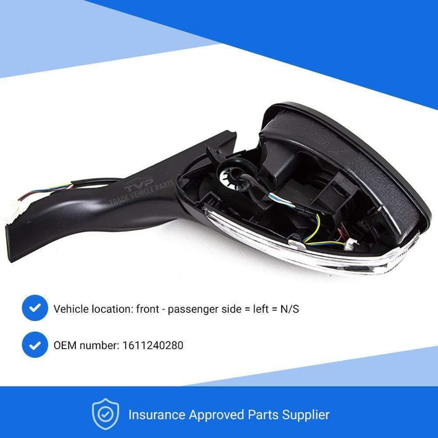 Fits Peugeot 2008 2013-2016 Door Wing Mirror Electric Heated Primed W/Indicator Left - image 3