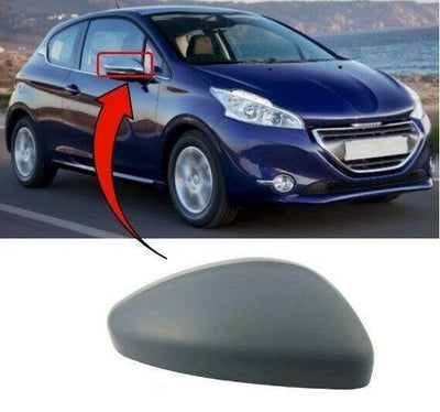 Fits Peugeot 208 2012-2016 Door Wing Mirror Cover Primed Driver Side - tradevehicleparts.co.uk
