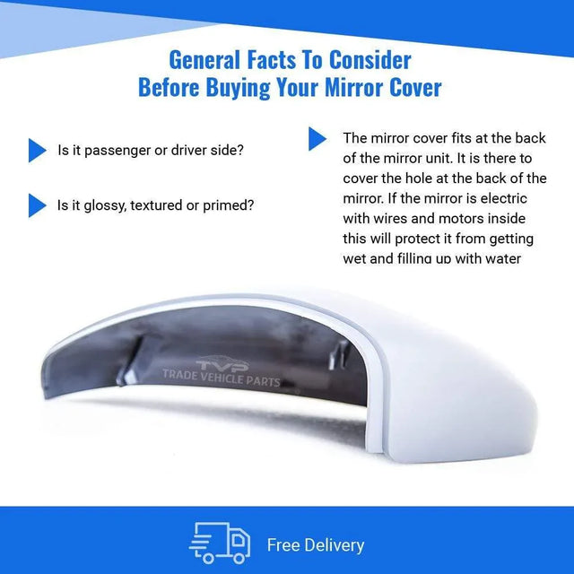 Fits Peugeot 208 2012-2016 Door Wing Mirror Cover Primed Passenger Side - image 4