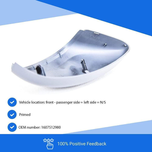 Fits Peugeot 2008 2013-2016 Door Wing Mirror Cover Primed Passenger Side Primed - image 3