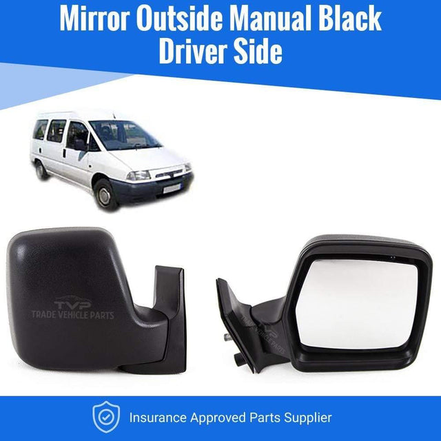 Fits Peugeot Expert 1996-2007 Door Wing Mirror Outside Manual Black Driver Side - image 2