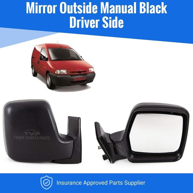 Fits Citroen Dispatch 1996-2007 Door Wing Mirror Outside Manual Black Driver Side - image 2