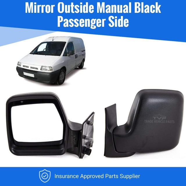 Fits Peugeot Expert 1996-2007 Door Wing Mirror Outside Manual Black Passenger Side - image 2