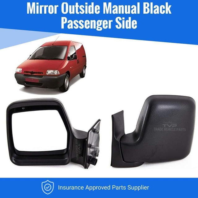 Fits Citroen Dispatch 1996-2007 Door Wing Mirror Outside Manual Black Passenger Side - image 2