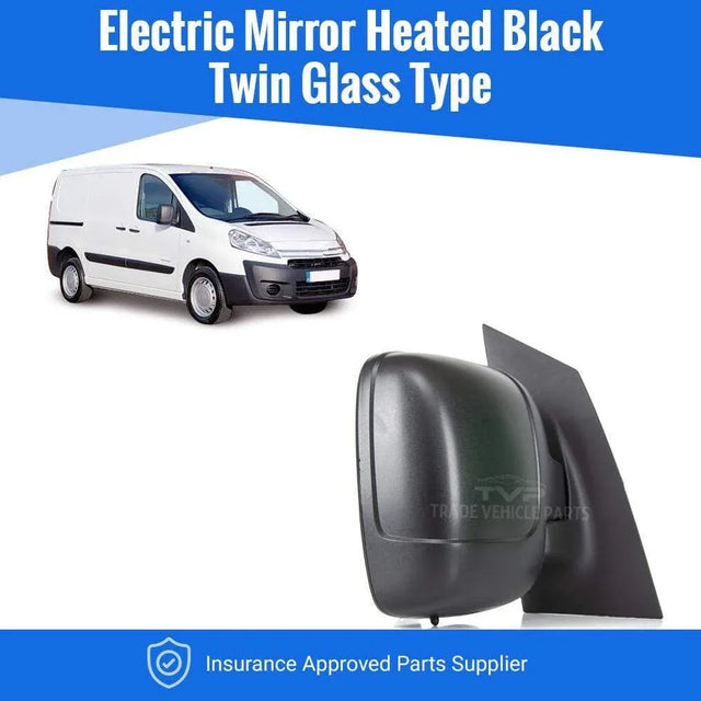 Fits Citroen Dispatch 2007-2016 Door Wing Mirror Heated Electric Black Driver Side - image 2