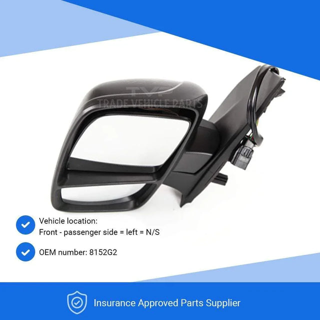 Fits Peugeot Expert 2007-2016 Door Wing Mirror Electric Heated Black Passenger Side - image 3