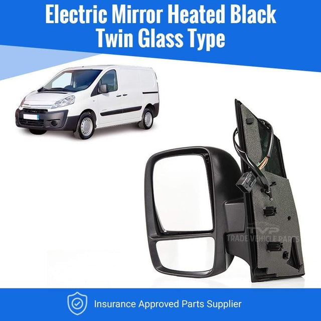 Fits Citroen Dispatch 2007-2016 Door Wing Mirror Heated Electric Black Left Side - image 2