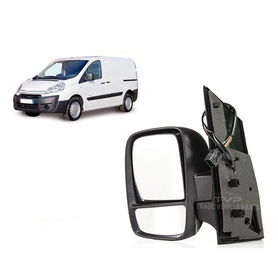 Fits Citroen Dispatch 2007-2016 Door Wing Mirror Heated Electric Black Left Side - tradevehicleparts.co.uk