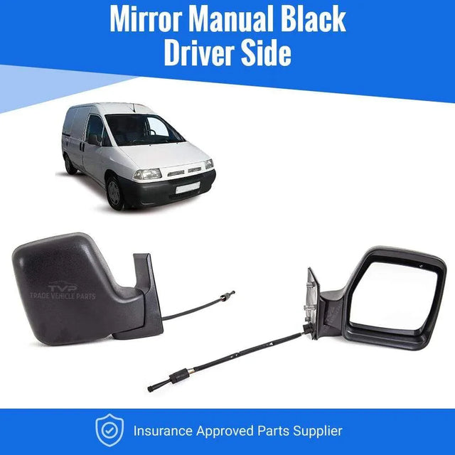 Fits Peugeot Expert 1995-2006 Door Wing Mirror Manual Black Driver Side - image 2