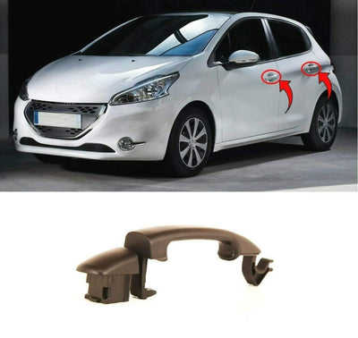 Fits Peugeot 208 2012- Door Handle W/O Key Fits Front Left Rear Left & Right Primed - tradevehicleparts.co.uk