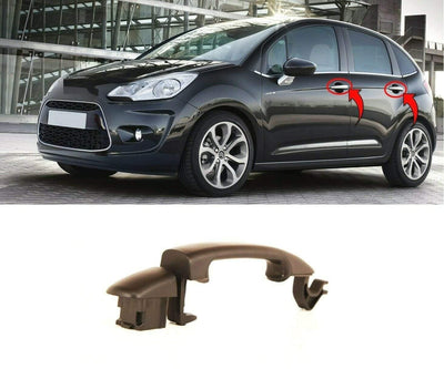 Fits Citroen C3 2010-2016 Door Handle W/O Key Front Left Rear Left & Right Primed - tradevehicleparts.co.uk