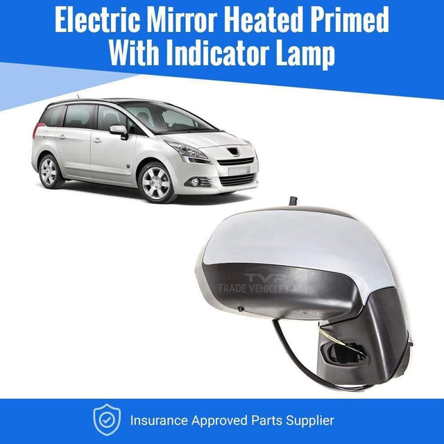 Fits Peugeot 5008 2010-2017 Door Wing Mirror Electric Heated Primed Indicator Right - image 2