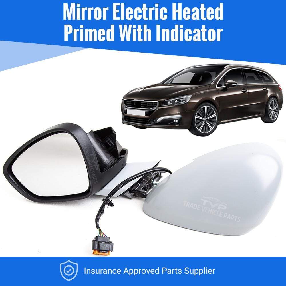 PG5006B Peugeot 508 Estate 2011- Door Wing Mirror Electric Heated Primed Indicator Left