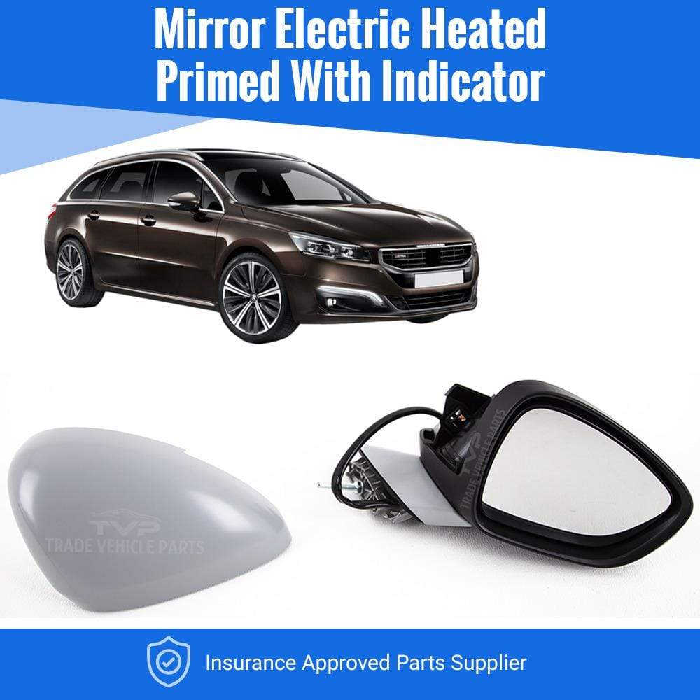 PG5007B Peugeot 508 Estate 2011- Door Wing Mirror Electric Heated Primed Indicator Right